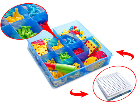 Zestaw edukacyjny konstrukcyjny dla dzieci Klocki do układania Wkrętarka Układanka w walizce 261 elementów