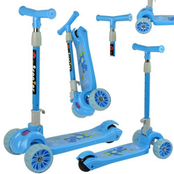 Trójkołowa hulajnoga balansowa dla dzieci niebieska świecące koła LED