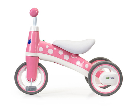 Rowerek biegowy z pedałami Rower trójkołowy dla dzieci Ecotoys różowy LC-V1850 PINK