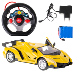 Zdalnie sterowany duży samochód Lamborghini RC Winner Racing 3 dla dzieci żółty 1:16