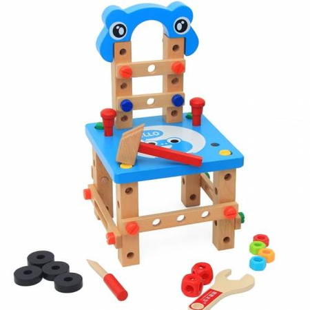 Zestaw majsterkowicza drewniany warsztat krzesełko dla dzieci