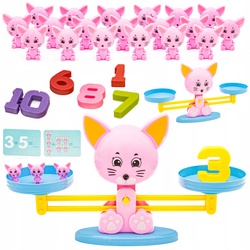 Gra Nauka Liczenia Równoważnia dla dzieci Waga szalkowa Kotek Cat Balance Matematyka