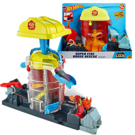 Hot Wheels Tor City - Remiza strażacka + samochodzik