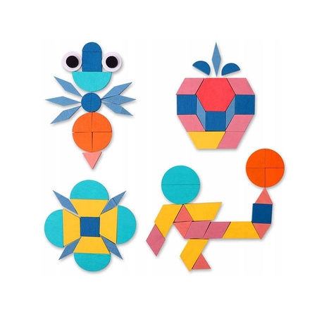 Drewniana układanka Montessori Puzzle Mozaika 180 el