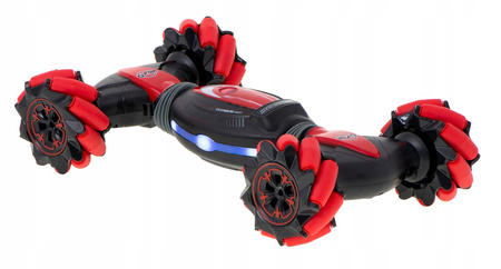 Dwustronny samochód zdalnie sterowany Akrobata Dancing Stunt 360 dla dzieci czerwony