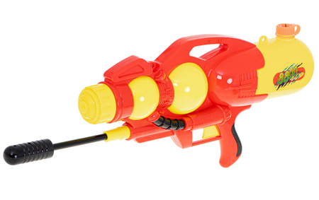 Duży pistolet na wodę dla dzieci Wyrzutnia wodna Broń na wodę Sikawka XXL 2400ML czerwony