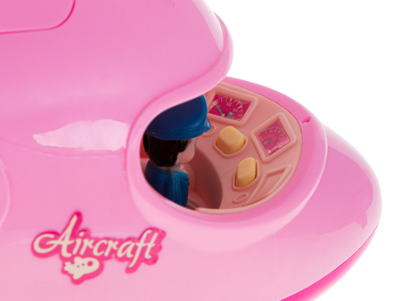 Duży samolot Transporter z akcesoriami i mebelkami różowy Odrzutowiec 