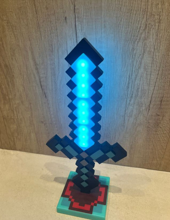 Lampka nocna miecz Minecraft dla dzieci LED 7 kolorów 35 cm