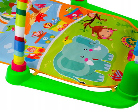 Mata edukacyjna dla dzieci interaktywna muzyczna pianinko grzechotki małpki lusterko 4w1