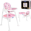 Krzesełko do karmienia + stolik 3w1 różowy