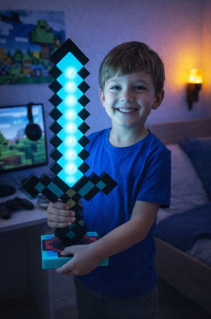 Lampka nocna miecz Minecraft dla dzieci LED 7 kolorów 35 cm