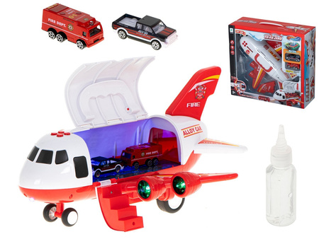 Duży interaktywny samolot Transporter dla dzieci tryskający wodą Straż pożarna Samochody
