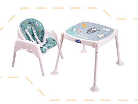 Krzesełko do karmienia + stolik 3w1 zielony