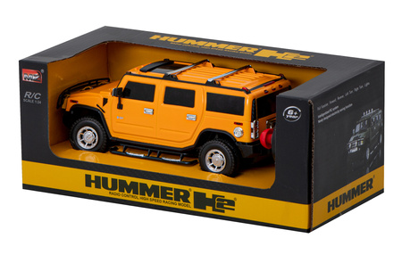 Zdalnie sterowany szybki samochód RC Hummer z efektami świetlnymi 1:24 żółty