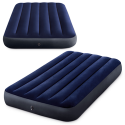 Dmuchany materac INTEX jednoosobowy do spania Łózko pompowane granatowy 64757