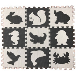 Mata edukacyjna puzzle piankowe z kształtami zwierząt dla dzieci Ecotoys