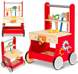 Drewniany warsztat majsterkowicza wózek dla dzieci pchacz narzędzia Ecotoys TL88042