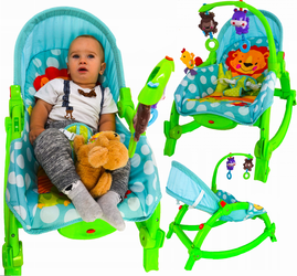 Leżaczek Bujaczek dla dzieci z zabawkami 3w1 Fotelik z wibracjami