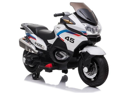 Motor motocykl elektryczny dla dzieci pojazd na akumulator biały XMX609 światła LED