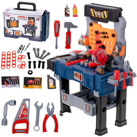 Zestaw małego majsterkowicza walizka warsztat z narzędziami dla dzieci 65 el