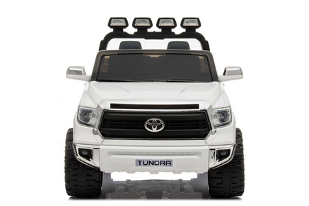 Biały duży samochód na akumulator auto pojazd elektryczny dla dzieci światła LED dźwięki Toyota Tundra