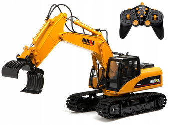 Duża zdalnie sterowana koparka RC H-Toys 1570 gąsienice 16CH 2.4 1:14 z chwytakiem i gąsienicami