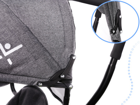 Szary rowerek trójkołowy dla dzieci Spacerówka Trike FIX LITE 360 stopni