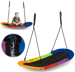 Duża huśtawka ogrodowa Bocianie gniazdo dla dzieci XXL Ecotoys multikolor MIR624 MULTI