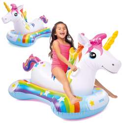 Duży dmuchany materac Jednorożec INTEX do pływania nad wodę na basen 163cm