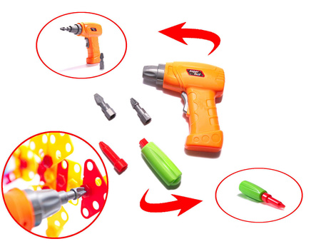 Zestaw edukacyjny konstrukcyjny dla dzieci Klocki do układania Wkrętarka Układanka w walizce 261 elementów