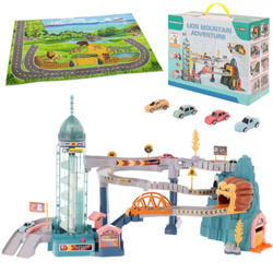 Tor samochodowy zjeżdżalnia autek samochodziki dla dziecka winda paszcza lwa