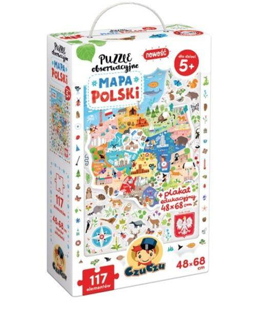 CzuCzu Puzzle obserwacyjane - Mapa Polski - 117 elementów