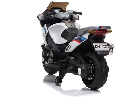 Motor motocykl elektryczny dla dzieci pojazd na akumulator biały XMX609 światła LED