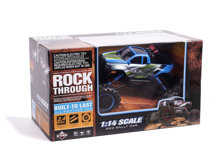 Duży samochód zdalnie sterowany Rock Crawler Pick-up Auto RC 1:14 4WD niebieski