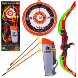 Zestaw łuczniczy dla dzieci świecący łuk tarcza kołczan strzały