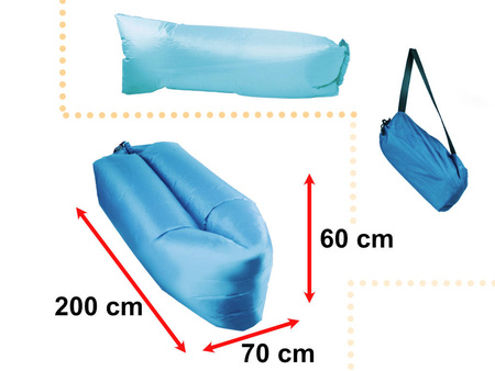 Lazy Bag materac na powietrze leżak niebieski 