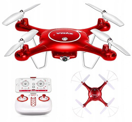 Zdalnie sterowany dron Syma X5UW 2,4GHz z kamerą i Wi-Fi samolot dla dzieci na pilota czerwony