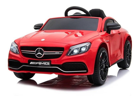 Czerwony Mercedes C63 auto na akumulator dla dzieci Samochód elektryczny ze światłem LED
