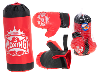 Zestaw do boksowania dla dzieci worek bokserski rękawice do boksowania czerwony