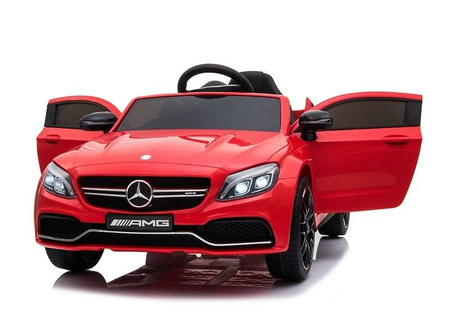 Czerwony Mercedes C63 auto na akumulator dla dzieci Samochód elektryczny ze światłem LED