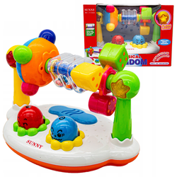 Interaktywna zabawka edukacyjna dla dzieci Grzechotka Muzyczne królestwo Gra i świeci