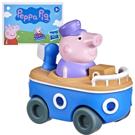 Figurka z bajki Świnka Peppa Dziadek Peppy w samochodzie na kółkach dla dzieci Hasbro