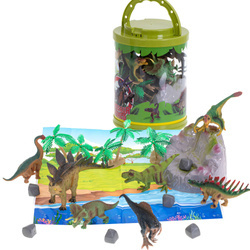 Zestaw figurek - Dinozaury edukacyjne 7 sztuk +akcesoria