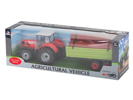 Traktor z przyczepą do transportu drewna Ciągnik