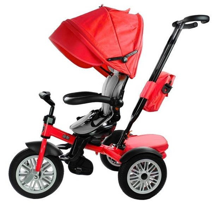 Rowerek trójkołowy dla dzieci wózek spacerówka z daszkiem PRO800 czerwony
