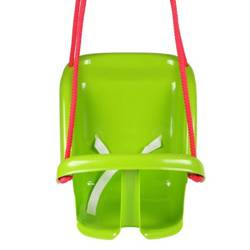 Huśtawka kubełkowa dla dzieci zielona z pasami bezpieczeństwa