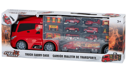 Duża ciężarówka Transporter Garaż dla samochodów z zestawem autek Straż Pożarna dla dzieci
