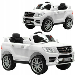 Auto na akumulator Mercedes ML350 biały elektryczny dla dzieci światła LED