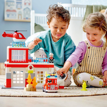 Lego DUPLO - Remiza strażacka i helikopter 10970