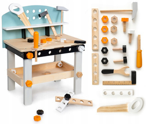 Drewniany warsztat dla dzieci Mały majsterkowicz narzędzia Ecotoys 32 elementy